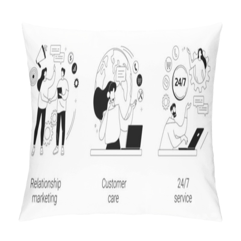 Personality  Customer Loyalty Abstract Concept Vector Illustrations. Pillow Covers