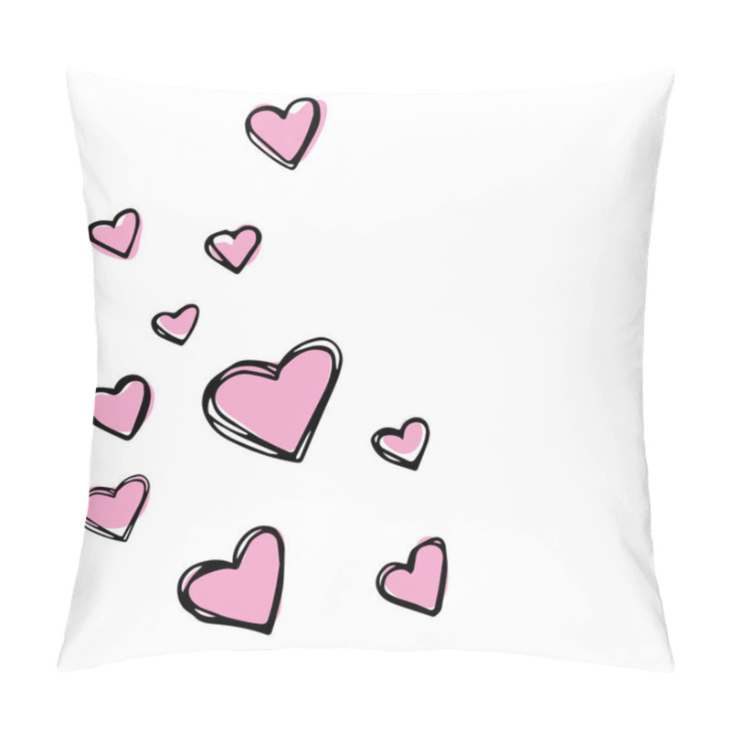 Personality  Red Pen Wrighting Hearts On White Pillow Covers