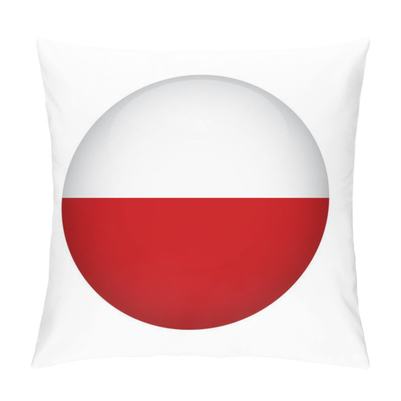 Personality  Polish Flag Button. Design Element For Websites, Applications. Vector Illustration Isolated On White Background Pillow Covers