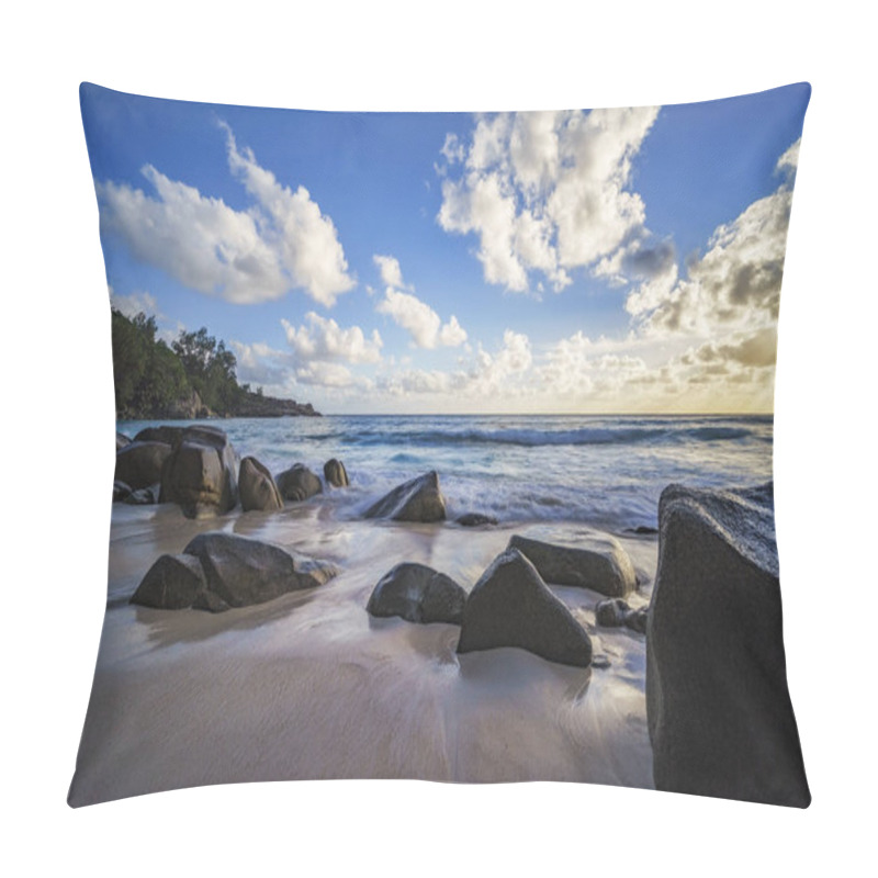 Personality  Beautiful Sunset,paradise Tropical Beach,granite Rocks, Seychelles Pillow Covers