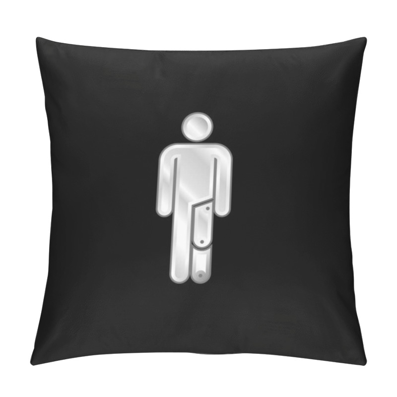 Personality  Amputee Silver Plated Metallic Icon Pillow Covers