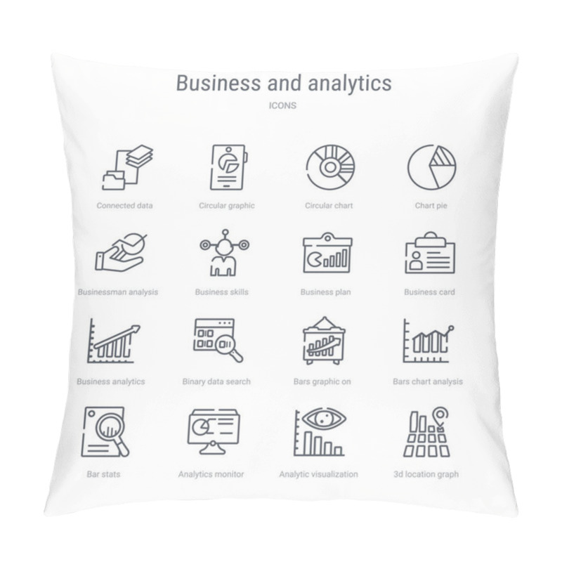 Personality  Set Of 16 Business And Analytics Concept Vector Line Icons Such  Pillow Covers