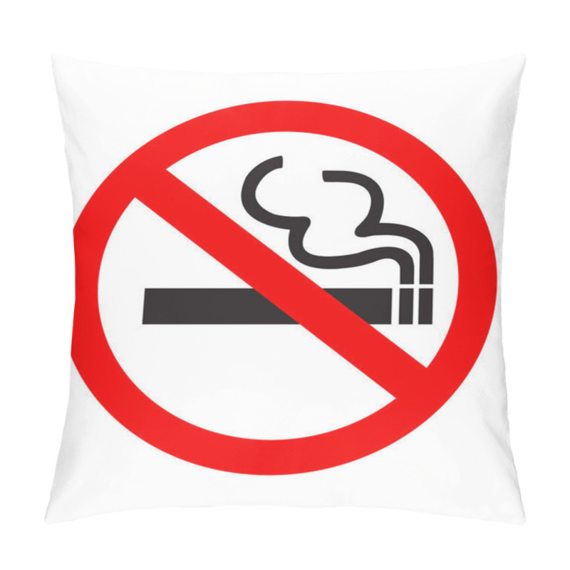 Personality  Sign Don't Smoke Symbol In White Background. No Smoking Sign Icon Vector. Pillow Covers