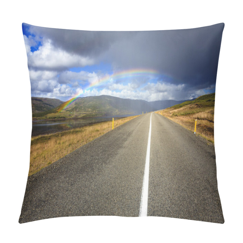 Personality  Rainbow Over The Road Pillow Covers