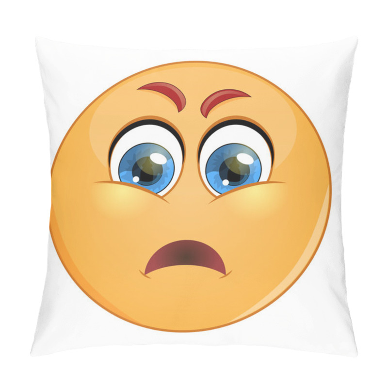 Personality  Grumpy Emoticon. Isolated Vector Illustration On White Background Pillow Covers