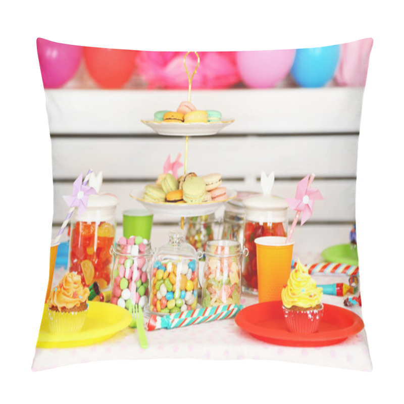 Personality  Prepared Birthday Table With Sweets For Children Party Pillow Covers