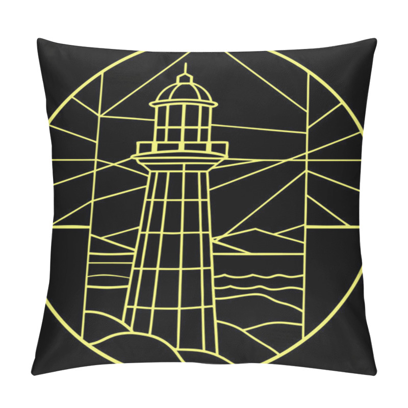 Personality  High Quality Stained Glass Lighthouse Vector Pillow Covers