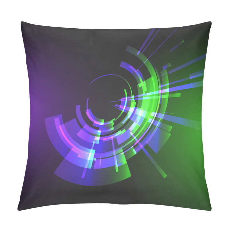 Personality  Techno Geometric Vector Circle Modern Science Abstract Background Pillow Covers