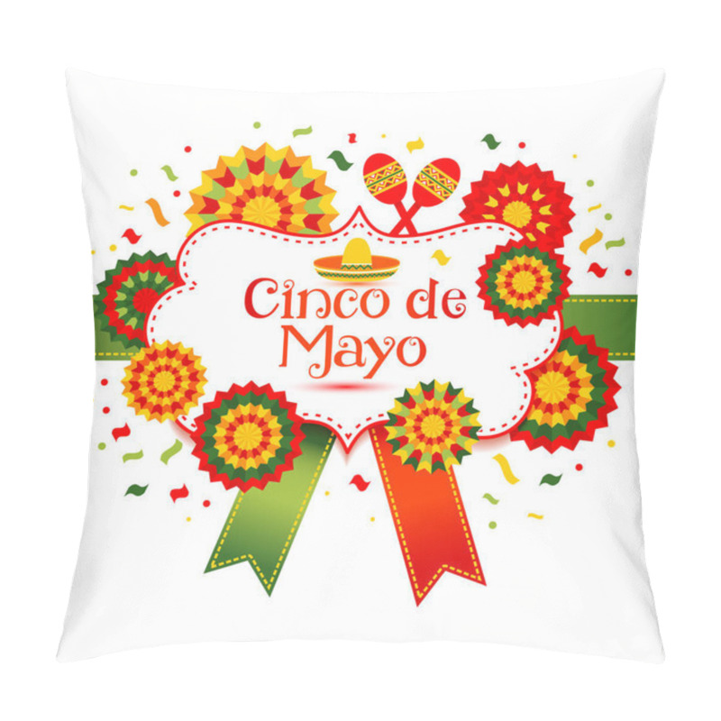 Personality  Pinata Star Shape. 5 Mayo Image On Isolated Background Pillow Covers