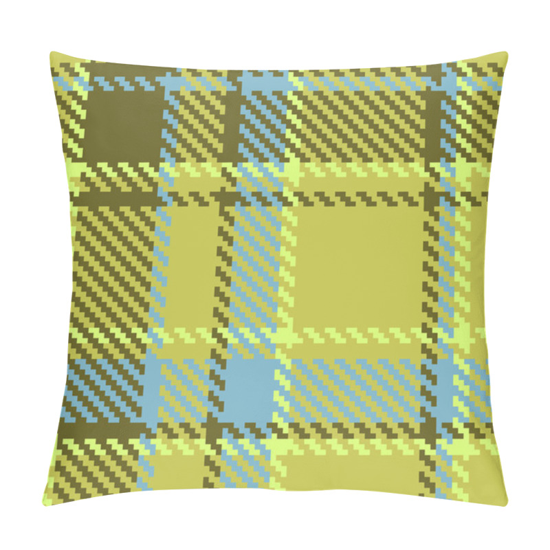 Personality  Seamless Checkered Green Blue Brown Vector Pattern Pillow Covers