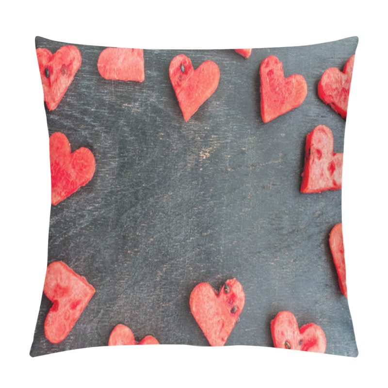 Personality  Water Melon Cut Into Hearts Shape Pillow Covers