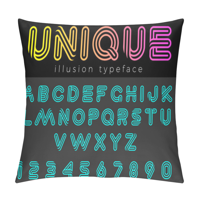 Personality  Linear Illusion Vector Font For Title, Header, Lettering, Logo Pillow Covers