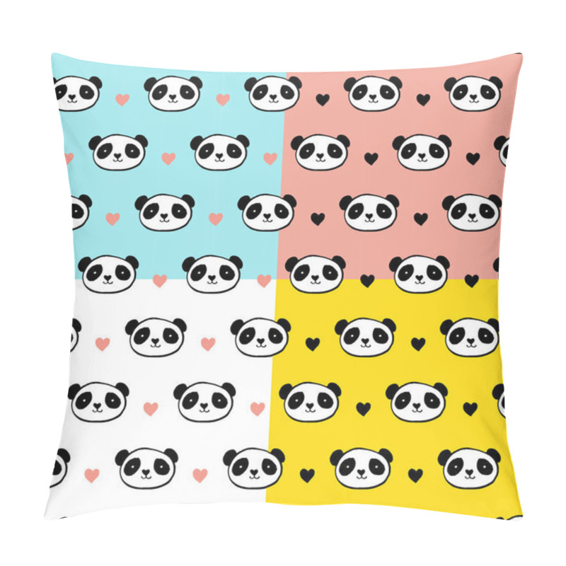 Personality  Cute Panda Bear Seamless Patterns Pillow Covers