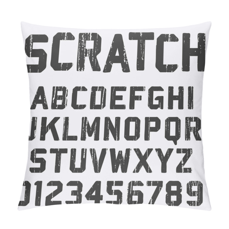 Personality  Scratched Alphabet Font Template Pillow Covers