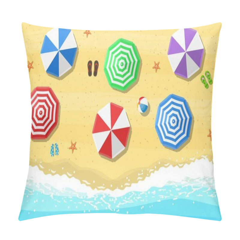 Personality  Beach Sun Umbrellas Flip-flops And Beach Pillow Covers