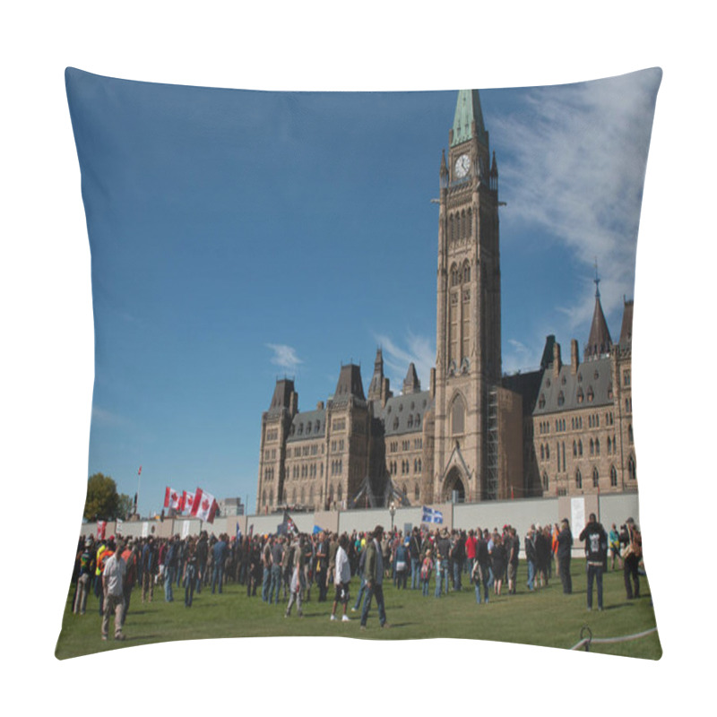 Personality  Ottawa Canada, September 12 2020: Editorial Photograph Of The Pro-gun Protest And March That Was In Front Of Parliament Hill. The Group Is Against Banning Certain Firearms In Canada. High Quality Photo Pillow Covers