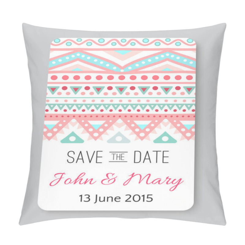 Personality  Perfect Wedding Template With Doodles Tribal Theme Pillow Covers