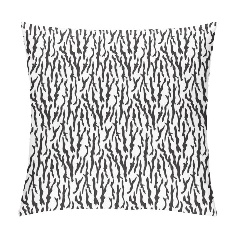 Personality  Seamless Zebra Pattern Black And White Vector Background Pillow Covers