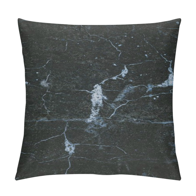 Personality  Textured Black Marble Surface With White Veins And Cracks. Pillow Covers