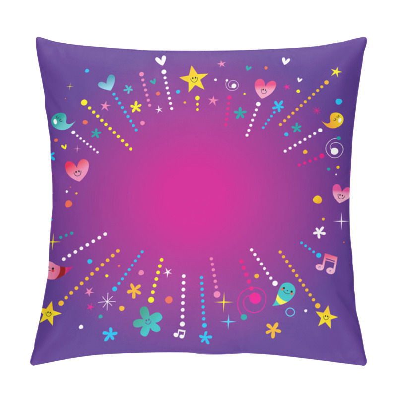 Personality  Happy Fun Bursts Explosion Banner Frame Pillow Covers