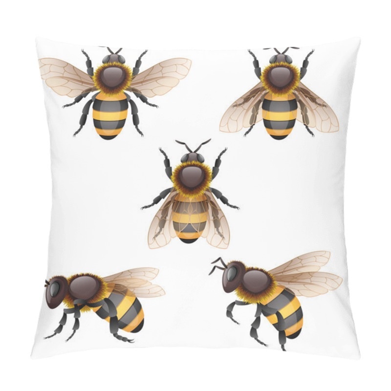 Personality  Bees On White Pillow Covers