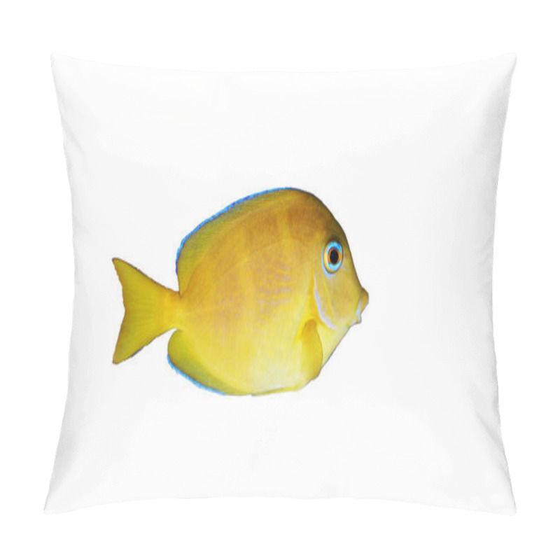 Personality  Blue (yellow Juvenile) Atlantic Ocean Surgeonfish Tang - Acanthurus Coeruleus Pillow Covers