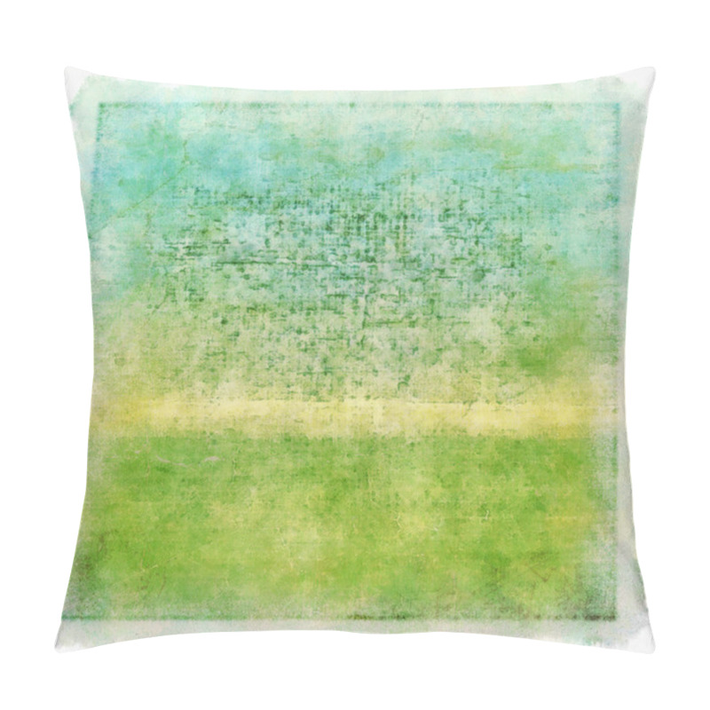 Personality  Highly Detailed Summer-themed Blue And Green Grunge Background Or Paper With Vintage Texture Pillow Covers