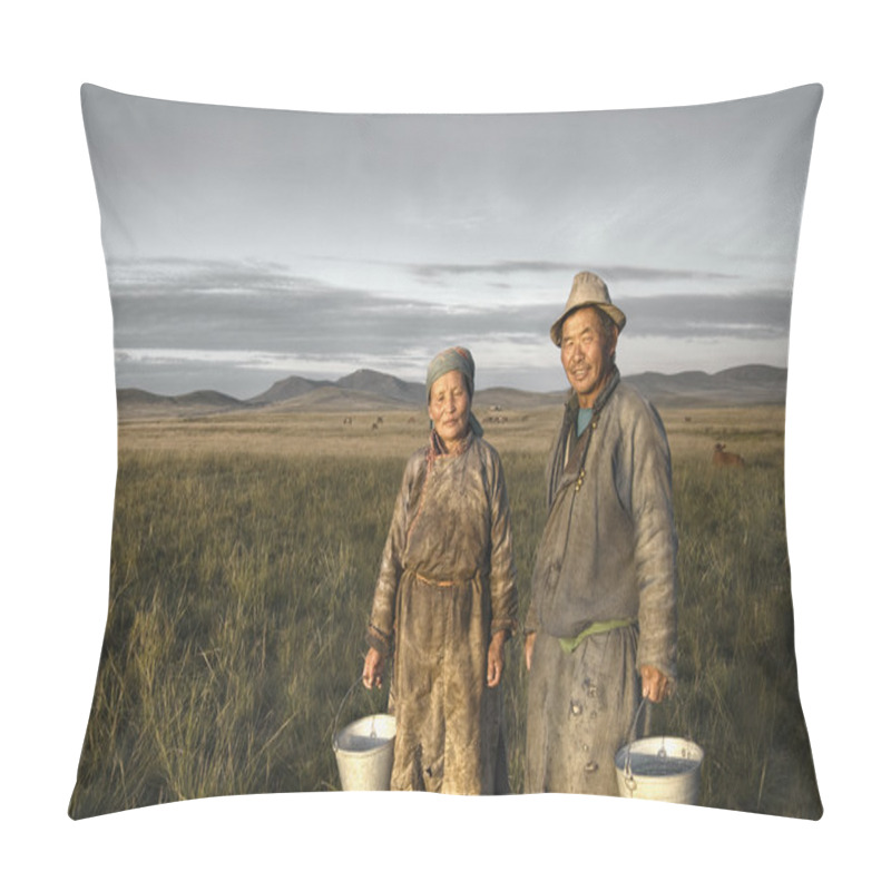 Personality  Mongolian Couple Farmers Pillow Covers