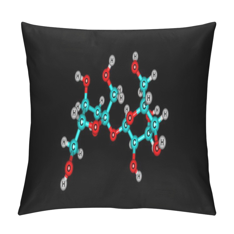 Personality  Sucrose Molecular Structure Isolated On Black Pillow Covers