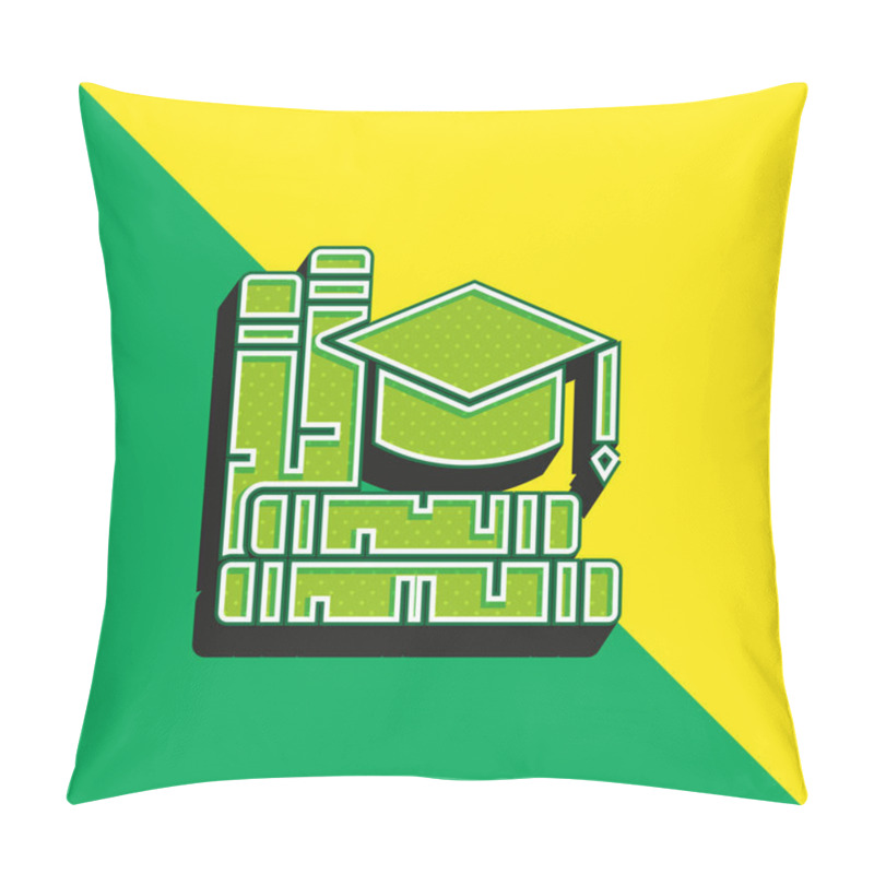 Personality  Book Green And Yellow Modern 3d Vector Icon Logo Pillow Covers