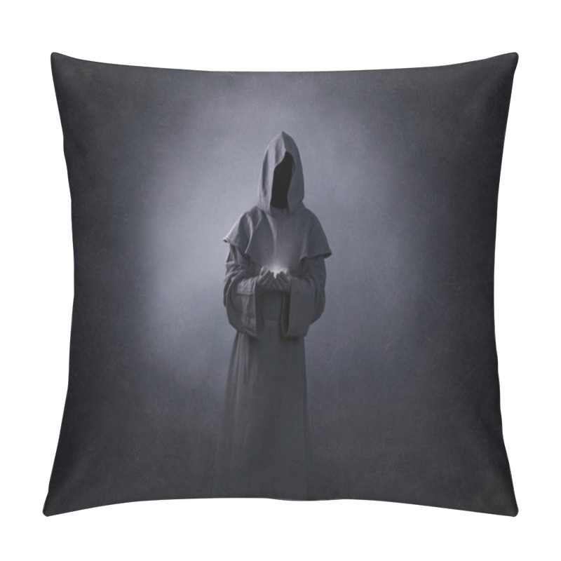 Personality  Ghostly Figure With Light In Hands In The Dark Pillow Covers