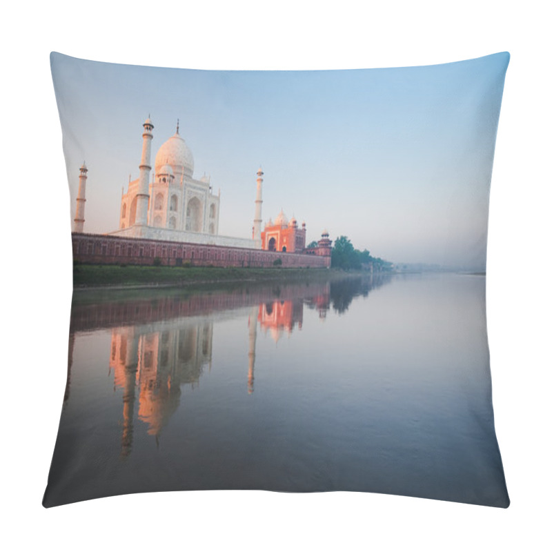 Personality  Taj Mahal River Sunrise Agra Morning Pillow Covers