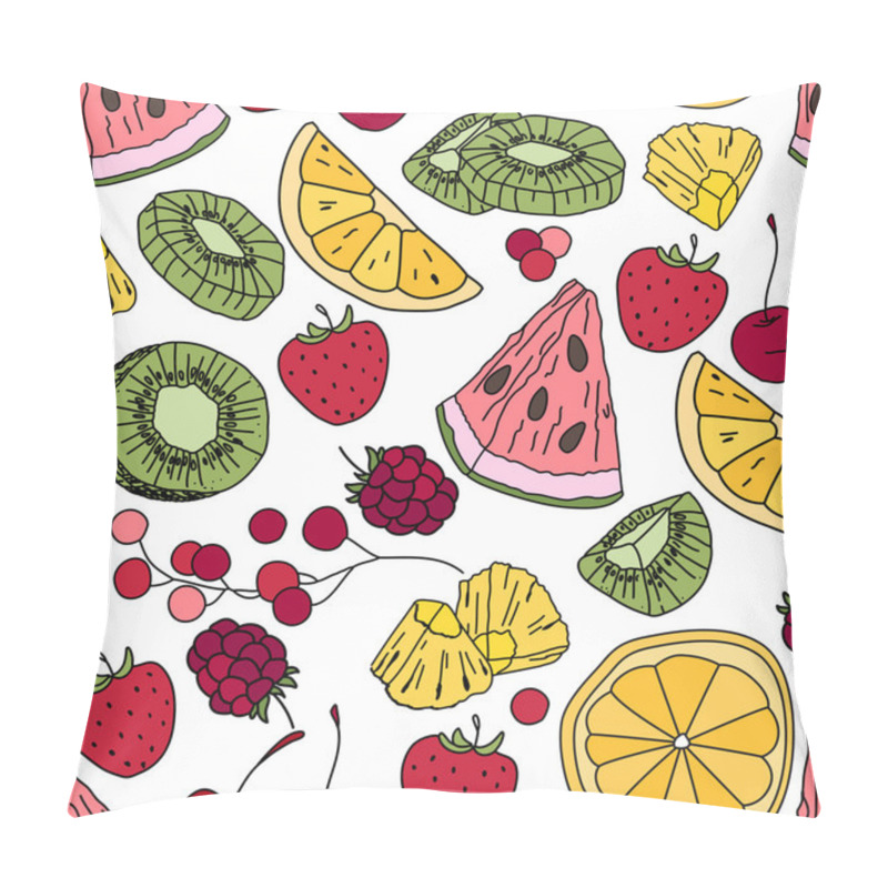 Personality  Stylized Seamless Pattern With  Fruits.Endless Texture For Your Design, Restaurant And Cafe Menu. Pillow Covers