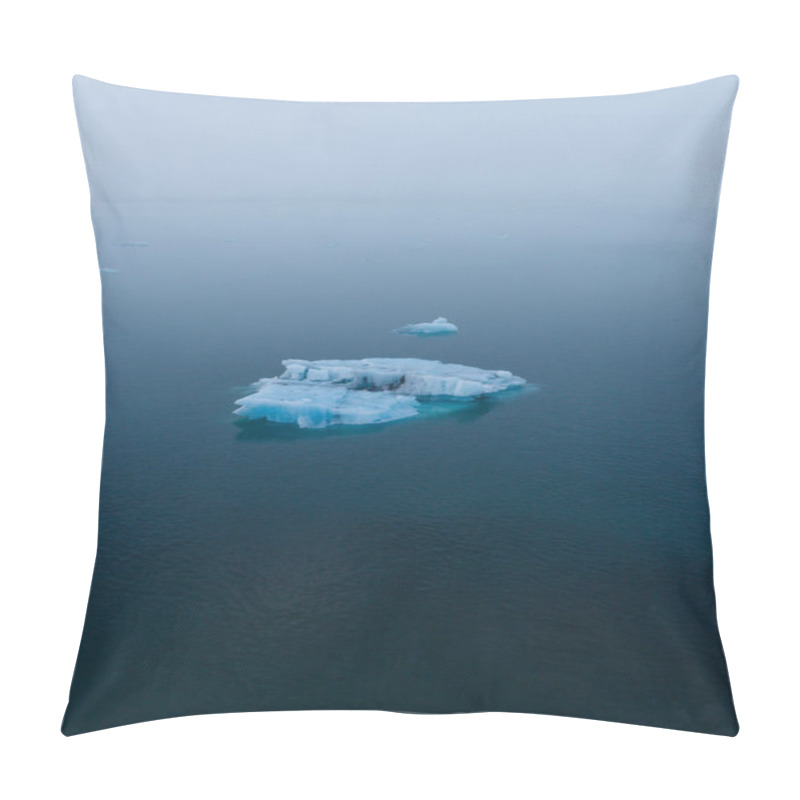 Personality  Solitary Iceberg Floating In Calm Waters At Jokusarlon, South Iceland. Pillow Covers