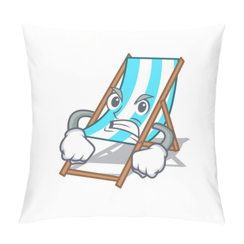 Personality  Angry Beach Chair Mascot Cartoon Vector Illustration Pillow Covers