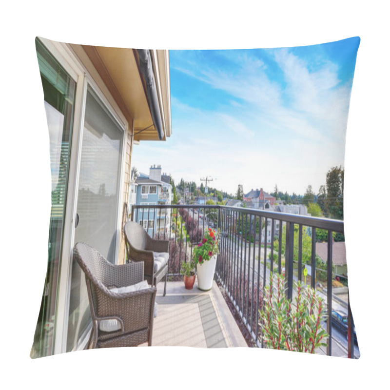 Personality  Apartment House Exterior In Seattle. Balcony View. Pillow Covers