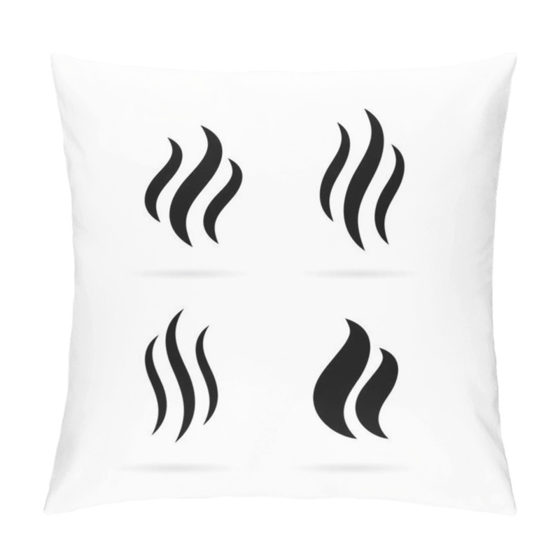 Personality  Steam Smoke Icons Set,  Vector Illustration Isolated On White Background Pillow Covers