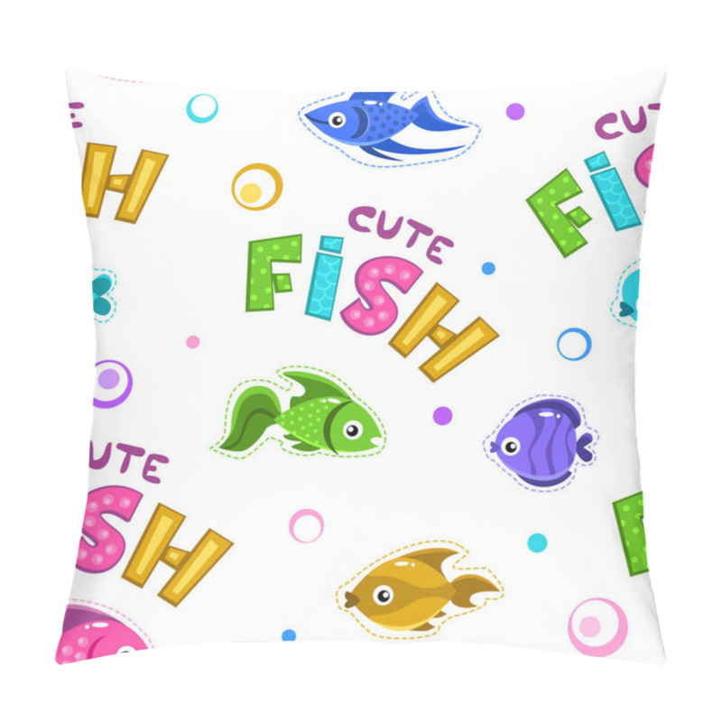 Personality  Funny Vector Seamless Pattern With Fishes Pillow Covers