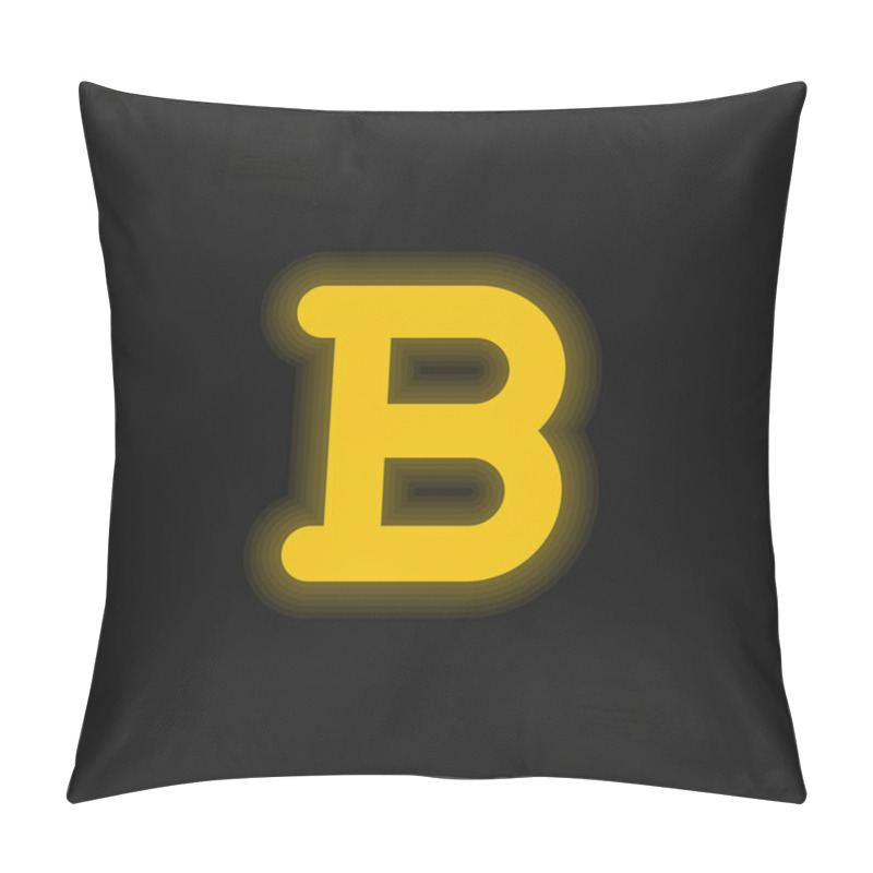 Personality  Bold Yellow Glowing Neon Icon Pillow Covers