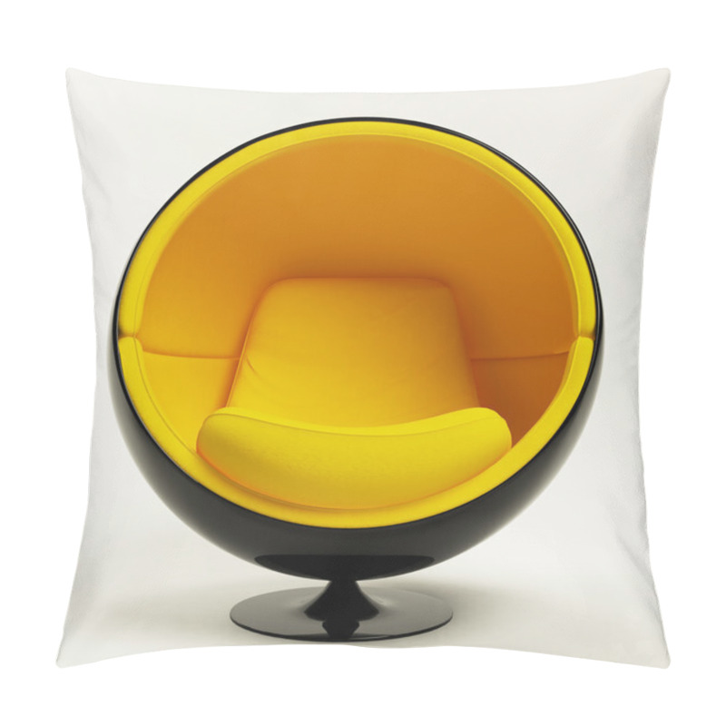 Personality  Modern Yellow Black Cocoon Ball Chair Isolated On White Background Pillow Covers