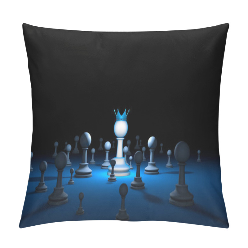 Personality  Chess Country. Leader (chess Metaphor). 3D Render Illustration.  Pillow Covers