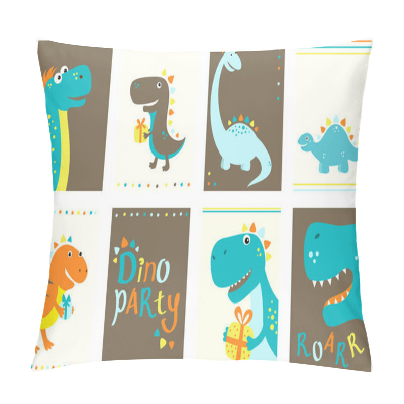 Personality  Collection Of Birthday Banners With Cute Dinosauros Pillow Covers