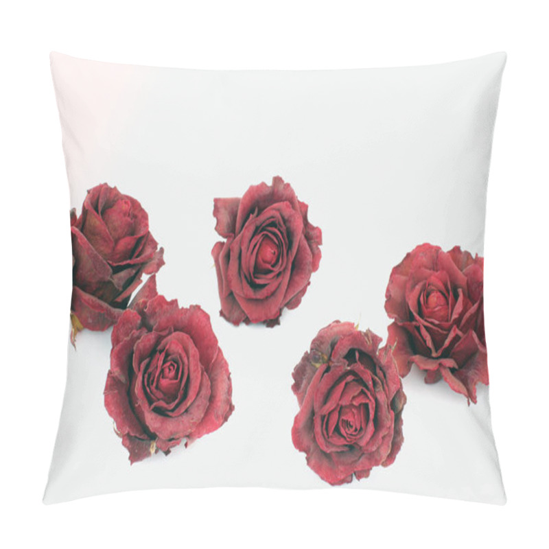 Personality  Dried Roses On A White Background Pillow Covers