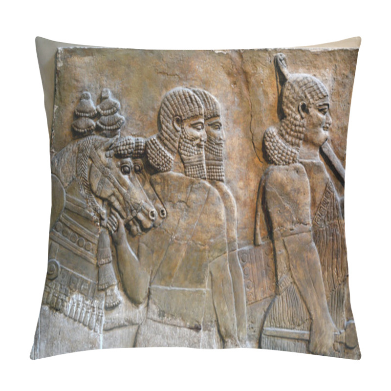 Personality  Nineveh Palace Reliefs In The British Museum In London UK Pillow Covers