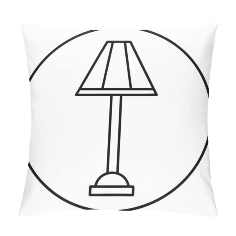 Personality  Simple Black And White Illustration Of A Classic Street Lamp Vector Art Design Pillow Covers