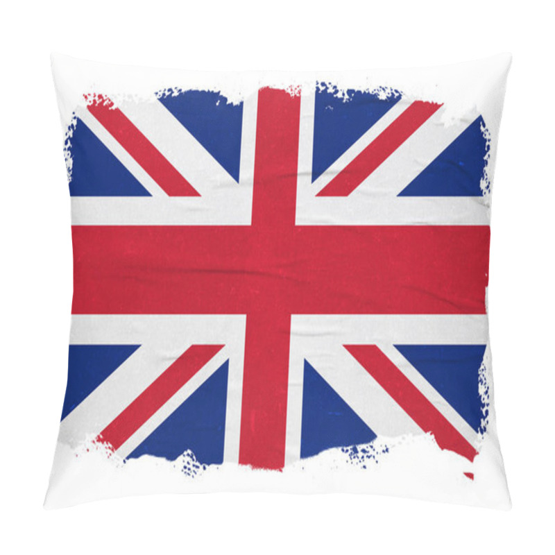 Personality  Abstract United Kingdom Flag With Ink Brush Stroke Effect. Pillow Covers