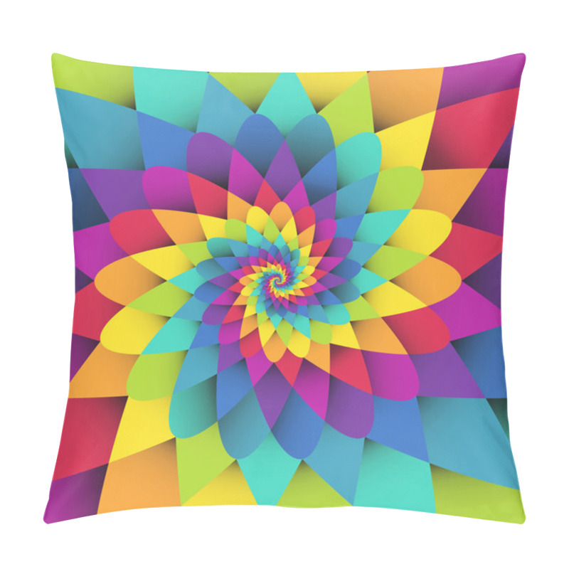 Personality  Bright Rainbow Spiral Psychedelic Vector Background Pillow Covers