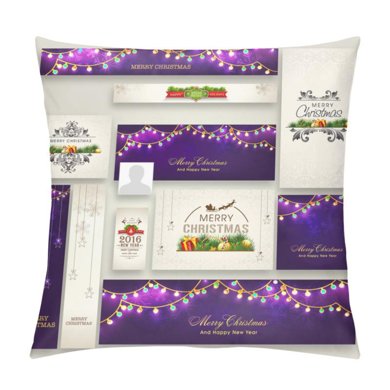 Personality  Social Media Post Or Headers For Christmas Celebration. Pillow Covers