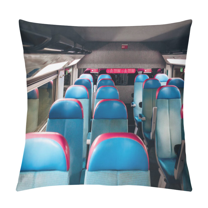 Personality  Toulon, France - July 10, 2024 : Inside The Ouigo Train In The South Of France Pillow Covers