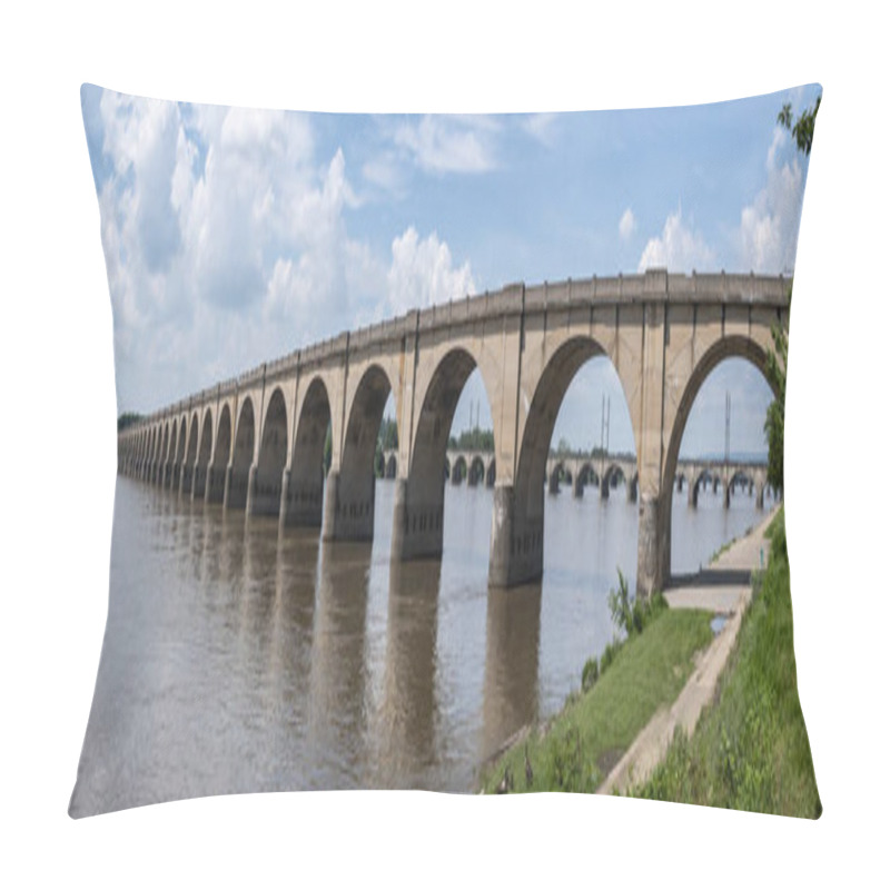 Personality  Stone Arch Bridge Susquehanna River Harrisburg Pennsylvania Pillow Covers